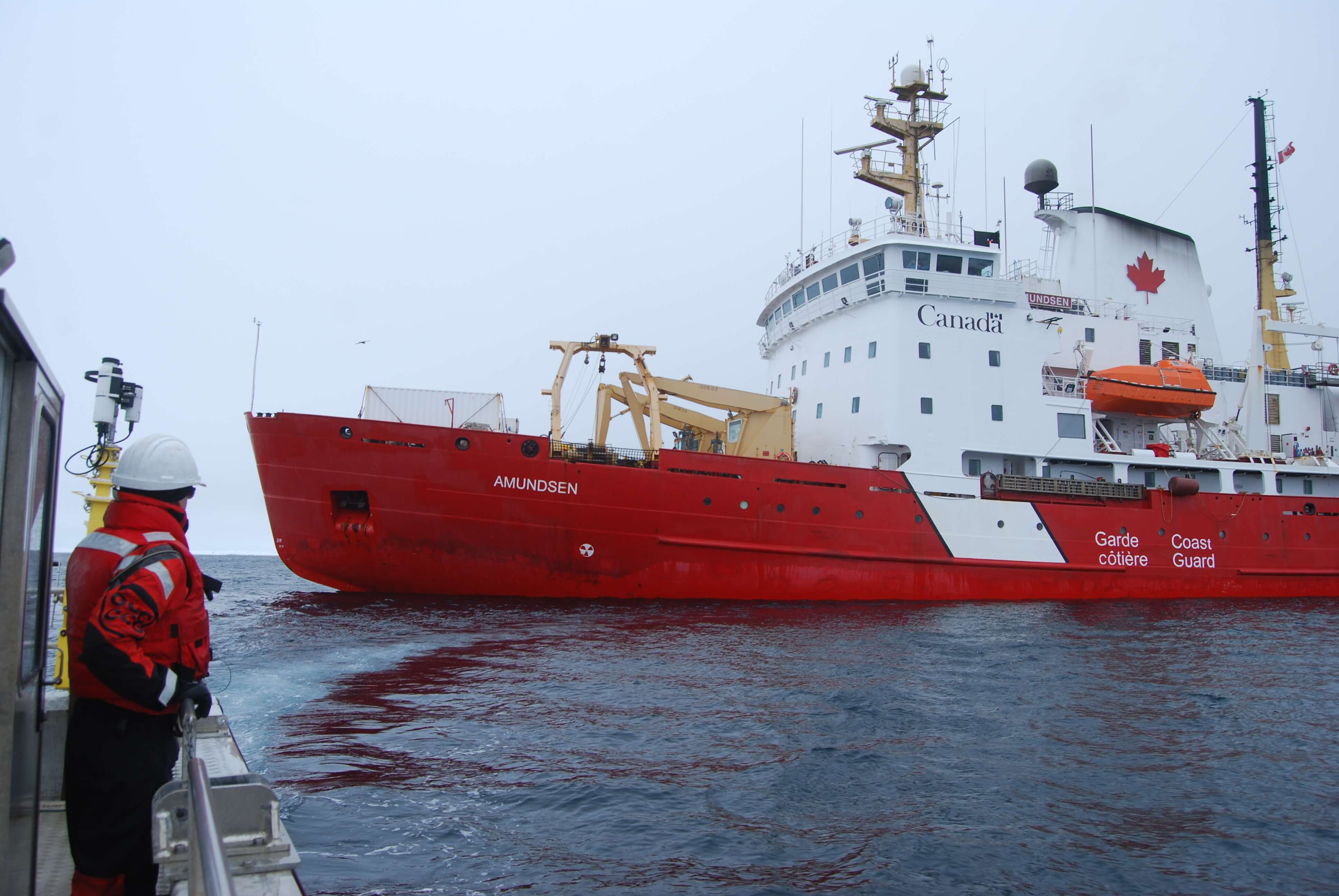 The Amundsen seen from a workboat - Sentinel North international phd school